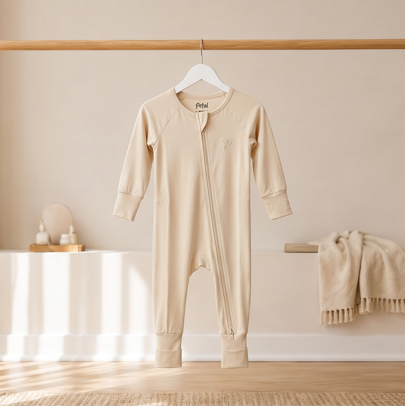 Bamboo Baby Grow - Cream
